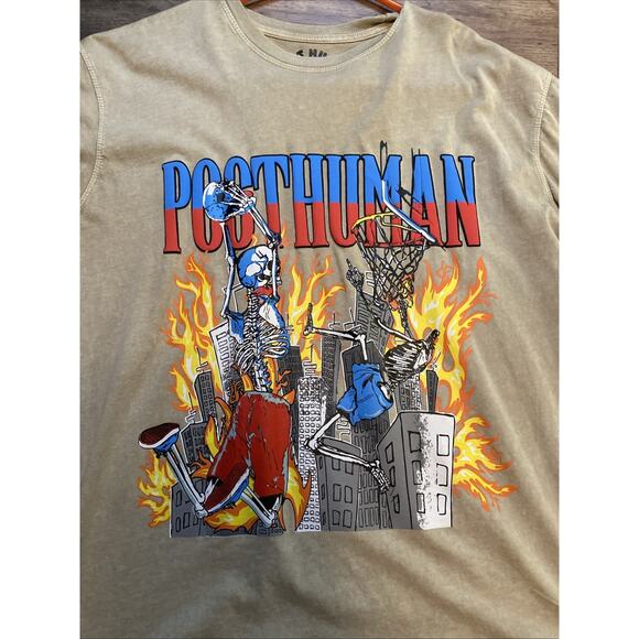 Post Human Oversized BaggyShort Sleeve Men’s Street Wear T Shirt Size Medium *A3 - Picture 2 of 8
